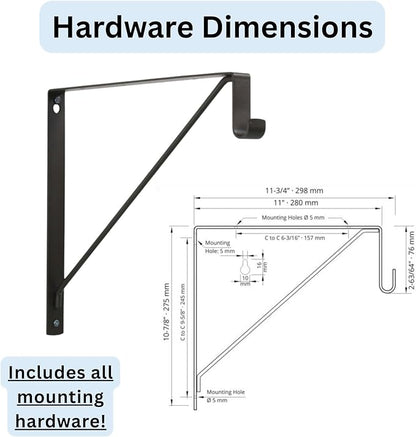 Custom Cut-to-Size Premium Wall-Mounted Shelf with Rod and Bracket Kit. 3/4" Thick Shelves, 14 inches deep. Customize The Length from 16" up to 72".