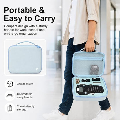 Case Compatible with DYMO Label Maker LabelManager 160/280 Portable Label Maker, Label Printer Storage Organizer for AC Adapter, Tape Cartirdges and More Accessories(Box Only) (Blue)