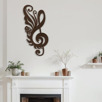 SIGNLEADER Metal Wall Art Decor Music Notes Modern Abstract Wall Sculpture Hangings Home Decoration for Living Room, Bedroom, Bathroom, Kitchen, Outdoor - 36" Bronze