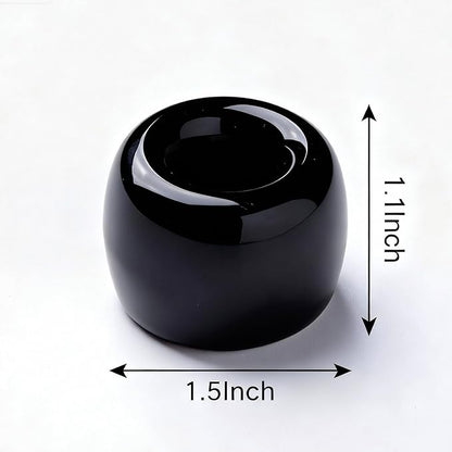 AirMoon Mini Ceramic Toothbrush Holder for Bathroom - Black Small Countertop Organizer, Easy Clean Toothbrush Stand, Suit for Electric Toothbrush Head, Pens & Coffee Spoon, Pack of 2