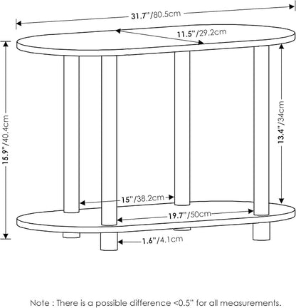 Furinno Turn-N-Tube Display Shelf, 4-Tier Oval Book Shelf, Storage Shelves with Soft Edges and Open Shelves, Toolless Assembly, for Organization and Storage, Living Room, Home Office, White