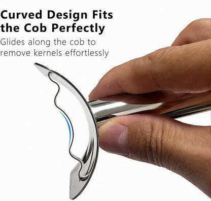 Safe Corn Peeler with Hidden Blade for Corn on the Cob, Stainless Steel Corn Stripper Tool, Easily Removes Kernels, No Knife Needed