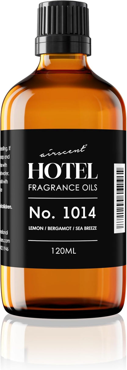 AirScent Hotel Diffusre Oil No. 1014 - The Iconic 5-Star Hotel Coastal Blend - Lemon Bergamot Sea Breeze - 120 mL Hotel Diffuser Oil for Ultrasonic and Waterless Diffusers and Crafting