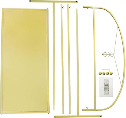 91" Gold Garment Rack Metal Freestanding Garment Rack Wedding Dress Display StandStore Hanging Clothes Rack Clothing Display Rack for Hanging Long Dresses