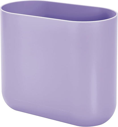 iDesign Small Slim Plastic Bathroom Trash Can, Garbage Can for Bedroom, Office, Desk, Dorm, Purple
