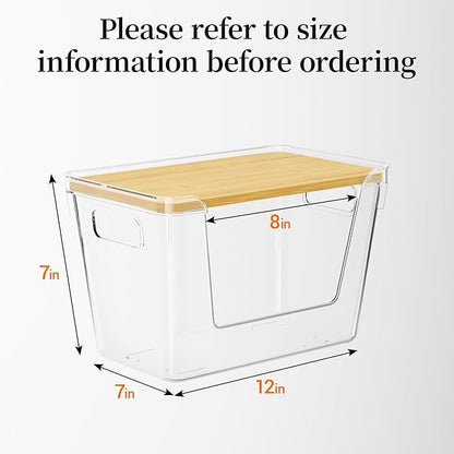 Delamu Acrylic Trash Bag Holder, 2 Pack Stackable Garbage Holder for 4-33 Gallon Bags, Clear Organizer Bins for Under Sink Organization, Pantry Storage, Cabinet, Kitchen, Laundry, Bathroom