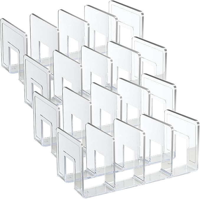 4 Pack Clear Acrylic File Organizer, Purse Organizer, File Sorter Desktop File Folder Organizer for Book, Envelopes, Mail, Document, Notebook, Office Supplies, Handbag