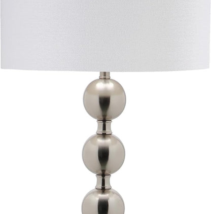 SAFAVIEH Lighting Collection Reflections Modern Farmhouse Stacked Ball Nickel 59-inch Living Room Bedroom Home Office Standing Floor Lamp (LED Bulb Included)
