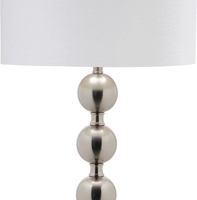 SAFAVIEH Lighting Collection Reflections Modern Farmhouse Stacked Ball Nickel 59-inch Living Room Bedroom Home Office Standing Floor Lamp (LED Bulb Included)