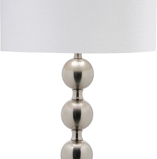 SAFAVIEH Lighting Collection Reflections Modern Farmhouse Stacked Ball Nickel 59-inch Living Room Bedroom Home Office Standing Floor Lamp (LED Bulb Included)
