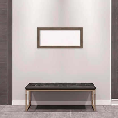 Amanti Art White Cork Board for Wall, 15x33 Vision Board with Brown Wood Frame, Medium Corkboard Office Decor for Home Organization, Rustic Farmhouse Corkboard Pinboard to display items for home
