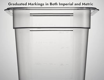 CURTA 6-Pack 1/6 Size 6" Deep NSF Polycarbonate Food Pans | Dishwasher & Freezer Safe Clear Container for Prep Tables, Buffet, Salad Bar, Commercial & Home Kitchen