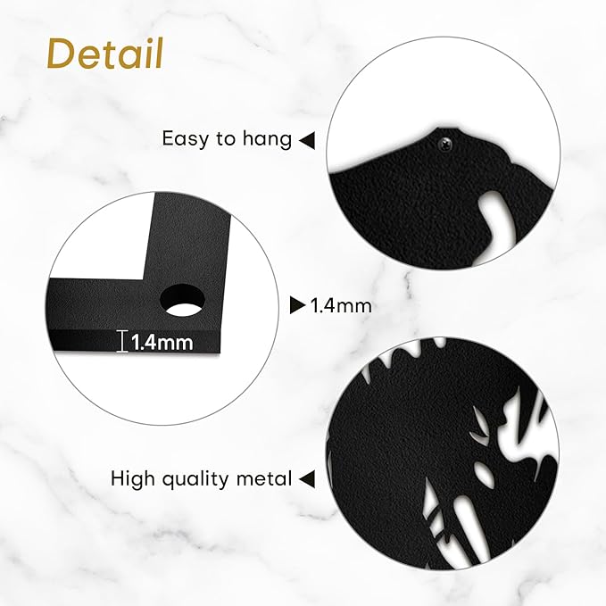 SIGNLEADER Metal Wall Art Decor T-Rex Breaking Out Minimalist Modern Abstract Wall Sculpture Hangings Home Decoration for Living Room, Bedroom, Bathroom, Kitchen, Outdoor - 30" Black