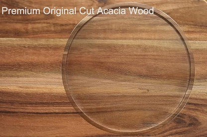 16" Acacia Wood Lazy Susan Organizer Kitchen Turntable for Cabinet Pantry Table Organization