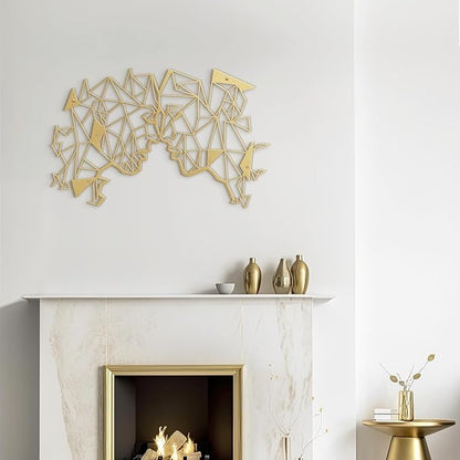 SIGNLEADER Metal Wall Art Decor Couple Secret Words Modern Abstract Wall Sculpture Hangings Home Decoration for Living Room, Bedroom, Bathroom, Kitchen, Outdoor - 30" Gold