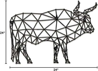 SIGNLEADER Metal Wall Art Decor Brooding Cow Modern Abstract Wall Sculpture Hangings Home Decoration for Living Room, Bedroom, Bathroom, Kitchen, Outdoor - 24" Black