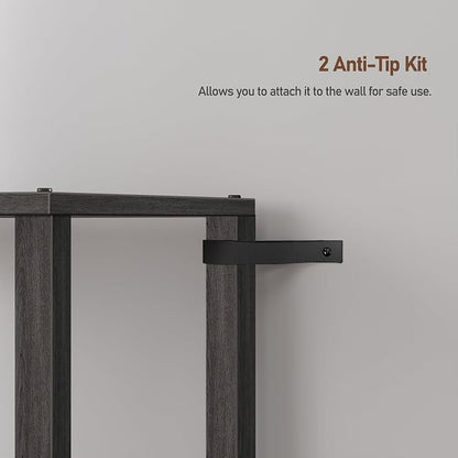TUTOTAK Bookshelf, 6-Tier Tall Book Shelf, Narrow Bookcase for Small Space, DIY Stackable Bookshelf, for Living Room, Office, Study, Entryway, Industrial, Charcoal Grey BS01BY006