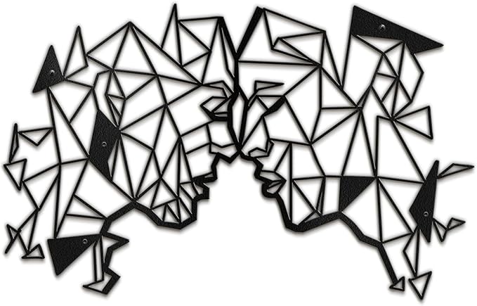 SIGNLEADER Metal Wall Art Decor Couple Secret Words Modern Abstract Wall Sculpture Hangings Home Decoration for Living Room, Bedroom, Bathroom, Kitchen, Outdoor - 18" Black