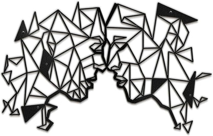 SIGNLEADER Metal Wall Art Decor Couple Secret Words Modern Abstract Wall Sculpture Hangings Home Decoration for Living Room, Bedroom, Bathroom, Kitchen, Outdoor - 18" Black