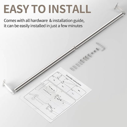 JUYSON 24 Inch Bathroom Towel Bar, Towel Racks for Bathroom Wall Mounted, Stainless Steel Heavy Duty Modern Single Towel Bar Holder Towel Rod Wall Mounted(Single Bar-Brushed Nickel,24 in)