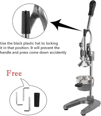 ROVSUN Commercial Grade Citrus Juicer Hand Press Manual Fruit Juicer Juice Squeezer Citrus Orange Lemon Pomegranate (Grey)