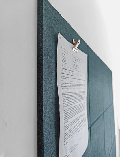 Dark Green Bulletin Board | Large Cork Boards Alternative for Walls | Felt Cork Board for Office, Home & Classroom | Green Office Classroom Supplies | Felt Wall Tiles (12-Pack) | Emerald