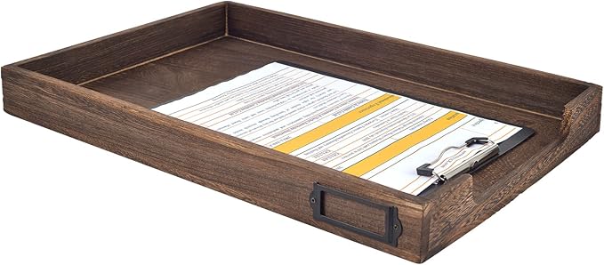 11 x 17 Paper Tray Organizer Legal Size Desk Tray Wooden Paper Tray Organizer Tabloid Size Document Folder for Engineering Office &Home Desktop Document Organizer