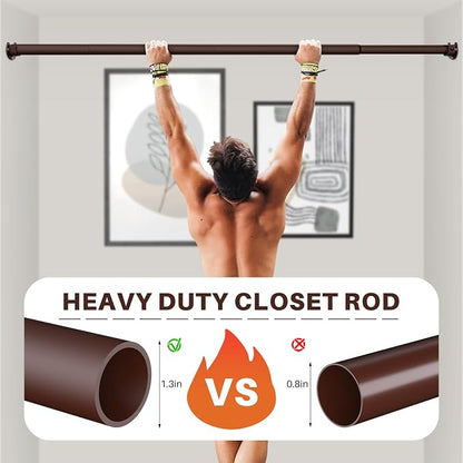 SUTINE Closet Rod - Closet Rods for Hanging Clothes, 17 to 97 inch Adjustable Closet Hanging Rod, Heavy Duty Clothes Rod Clothing Bar, Closet Poles for Hanging Clothes for Wardrobes, Shower Curtain