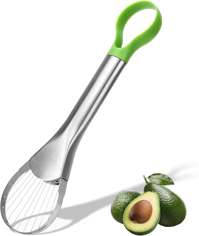 2-in-1 Avocado Pitter and Slicer, Well Made Stainless Efficient Kitchen Tool Dishwasher Safe for Hassle-Free Avocado Prep Sandwiches, Salads