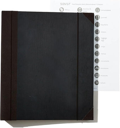 Savor | The Folio™ Document Organizer 2025 Edition | Premium Life Binder Acid-Free Custom Dyed Cloth-Bound Accordion Organizer w/ 10 Expandable Pockets | File Folders for Home Organization (Black)