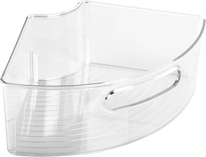 iDesign Plastic Lazy Susan Cabinet Storage Bin, 1/4 Wedge Container for Kitchen, Pantry, Counter, BPA-Free, 12.5 in x 6.75in x 4in Set of 4, Clear