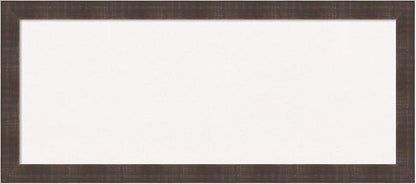 Amanti Art White Cork Board for Wall, 14x32 Vision Board with Brown Wood Frame, Medium Corkboard Office Decor for Home Organization, Rustic Farmhouse Corkboard Pinboard to display items for home