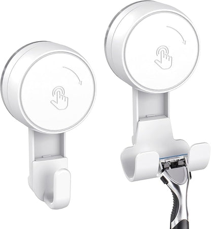 LUXEAR Suction Hooks Powerful Vacuum Suction Cup Hooks-1PACK Razor 1pack Single White