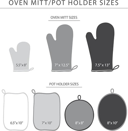 KITCHENAID Ribbed Soft Silicone Oven Mitt 2-Pack Set, 7.5"x13", Aqua Sky