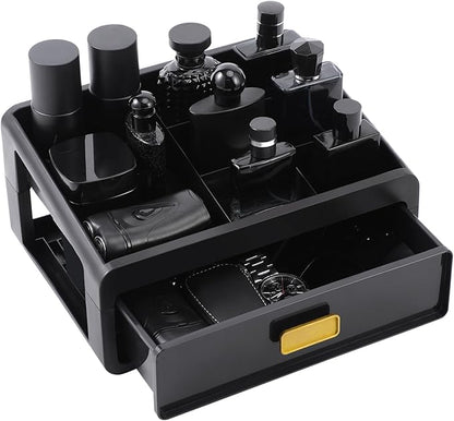 Organizer For Men,Bathroom Organizers,Cologne Organizer,Dresser Organizers,Bathroom Sink Organizer,Counter Storage,Cologne Stand,Drawer Perfume Display Holder,Gifts for Mens(BLACK)