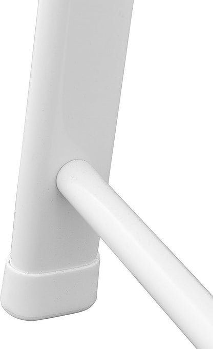 MyGift 4 Rung White Wall Leaning Blanket Ladder for Bedroom and Living Room, Bath Towel Storage Ladder, Freestanding Bathroom Drying Rack for Towels with Top and Bottom Non Slip Rubber Feet
