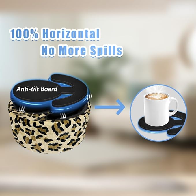 Xchouxer Couch Cup Holder Pillow, Sofa and Bed Organizer Caddy for Drinks, Remotes, Phones (Leopard)