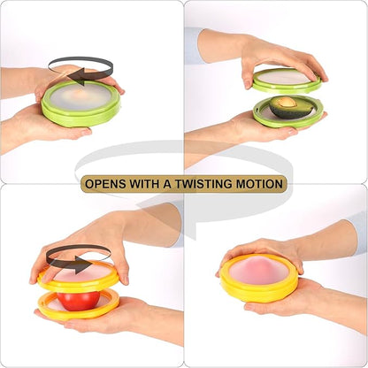 Winb Avocado Saver & Onion Storage Set of 4 Reusable Fruit and Veggie Savers - Ideal for Avocados, Tomatoes, Apples, Garlic, Onions, and More