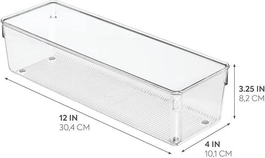 iDesign - 52930 EMW6134167, Medium, Clear | Plastic Storage, For Kitchen, Bathroom, and Desk Drawers