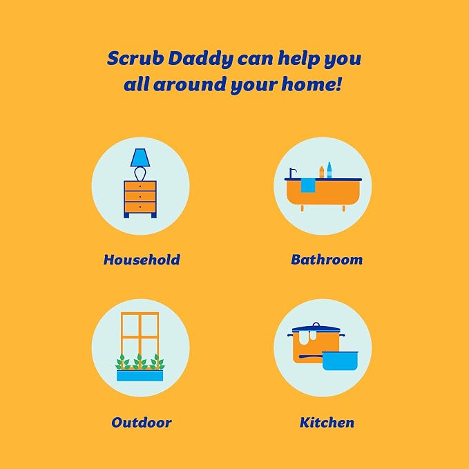 Scrub Daddy Sponge - Dye Free - Scratch-Free Scrubber for Dishes and Home, Odor Resistant, Soft in Warm Water, Firm in Cold, Deep Cleaning, Dishwasher Safe, Multi-use, 1ct (2 Pack)
