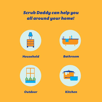 Scrub Daddy Sponge - Dye Free - Scratch-Free Scrubber for Dishes and Home, Odor Resistant, Soft in Warm Water, Firm in Cold, Deep Cleaning, Dishwasher Safe, Multi-use, 1ct (2 Pack)