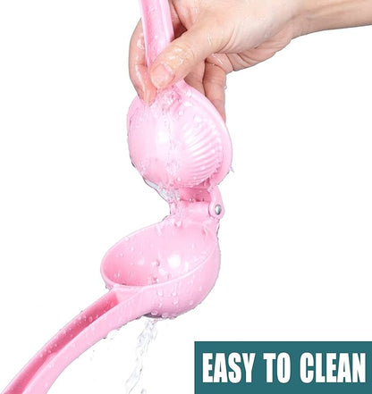 Y-ME Manual Juicer Citrus Lemon Squeezer, Fruit Juicer Lime Press Metal, Professional Hand Juicer Kitchen Tool(Pink）