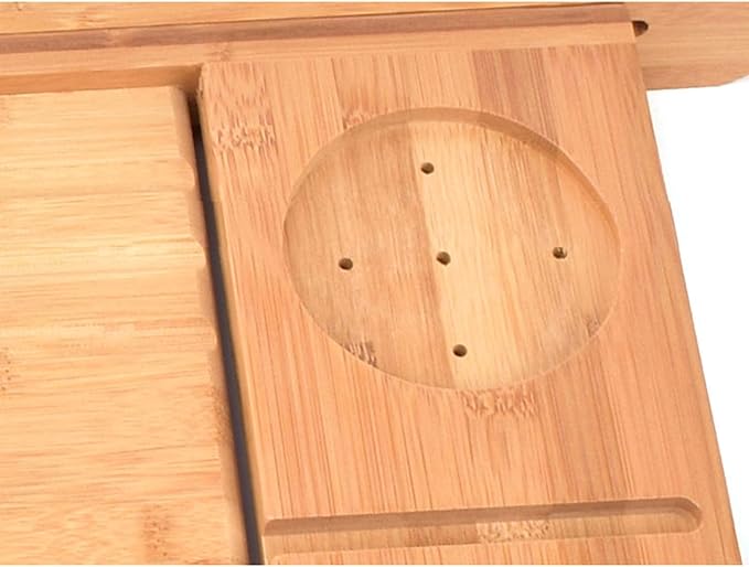 Bath Caddy Tray Bamboo Bathtub Tray Caddy Expandable with Wine Glass Holder and Book Stand