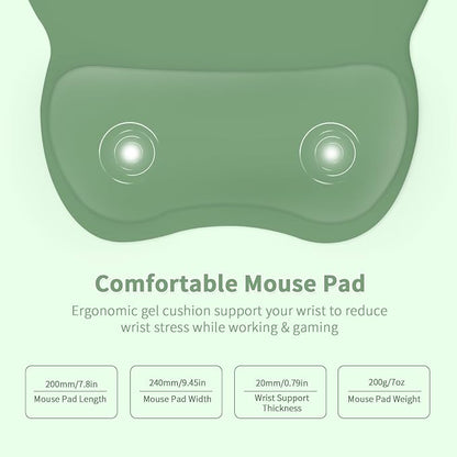 EooCoo Ergonomic Mouse Pad with Wrist Support, Mousepad with Memory Foam Wrist Rest and Non-Slip Base for Computer, Cafe, Home & Office, 9.64 x 8.26 in Office Desk Accessories