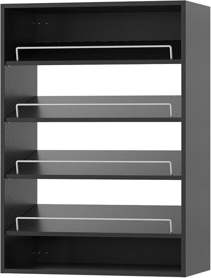 ROOMTEC 25.5" Shoe Shelf Short Tower Closet Unit, Modular Closet System with Shelf, Wardrobe Organizer for Bedroom or Walk-in Closet, Wall Mounted, Customizable Clothes Storage Unit, Black