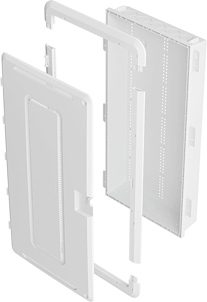 Legrand - On-Q 30 Inch Media Enclosure, WiFi Electrical Box, Cable Management Box for Distribution of Networking Service, Recessed Media Box Lets Signal Through, White, ENP3050NA