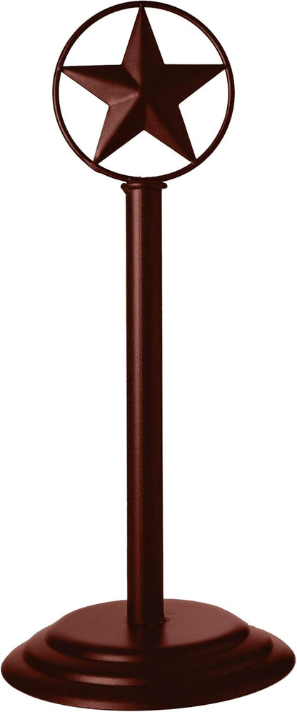 Brown Rustic Texas Star Paper Towel Holder, Napkin Holder, Salt and Pepper Shakers Holder, Country Farmhouse Iron Kitchen Counter Accessory Set Holders (Paper Towel Holder)