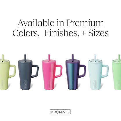 BrüMate Era 20 oz Tumbler with Handle and Straw | 100% Leakproof Insulated Tumbler with Lid and Straw | Made of Stainless Steel | Cup Holder Friendly Base | 20oz (Violet Crush)