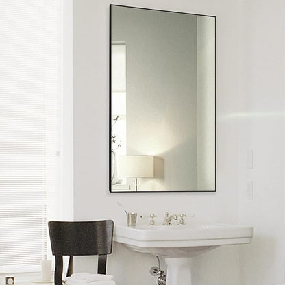 H-A Modern Simple Black Frame 40x24Inch Mirror for Bathroom, Bedroom, Living Room Hanging Horizontal or Vertical(All Black)