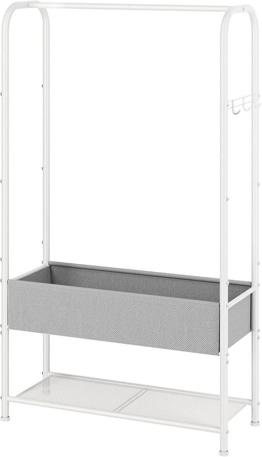 Golpart Clothes Garment Coat Rack Drying Clothing Racks Metal Freestanding for Hanging Clothes Portable Closet for Laundry Bedroom White